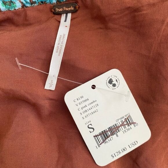 Free People Jael Printed Mini Dress In Ginger Snap Size Small NWT - Picture 10 of 12